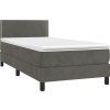 Box spring postel s matrací 90x200 cm samet [3141225] (Barva Tmavě moddrá)