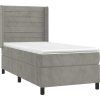 Box spring postel s matrací a LED 80 x 200 cm samet [3139589] (Barva Světle šedá)