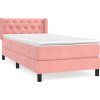 Box spring postel s matrací 80 x 200 cm samet [3131105] (Barva Světle šedá)