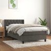 Box spring postel s matrací 80 x 200 cm samet [3131105] (Barva Světle šedá)