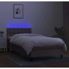 Box spring postel s matrací a LED 90x190 cm textil [3133440] (Barva Tmavě hnědá)