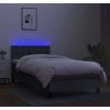 Box spring postel s matrací a LED 90x190 cm textil [3133440] (Barva Tmavě hnědá)