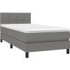 Box spring postel s matrací 100 x 200 cm textil [3140034] (Barva Tmavě šedá)