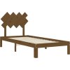 Rám postele s čelem 90 x 200 cm masivní dřevo [3193714] (Barva medová hnědá)