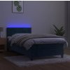 Box spring postel s matrací a LED 90x200 cm samet [3134381] (Barva Světle šedá)