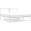 Kovový rám postele s čelem 135 x 190 cm [372325] (Barva Bílá)