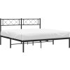 Kovový rám postele s čelem 135 x 190 cm [372325] (Barva Bílá)