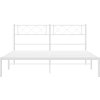 Kovový rám postele s čelem 135 x 190 cm [372325] (Barva Bílá)