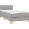 Box spring postel s matrací a LED 80 x 200 cm textil [3133669] (Barva Světle šedá)