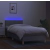 Box spring postel s matrací a LED 80 x 200 cm textil [3133669] (Barva Světle šedá)