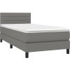 Box spring postel s matrací 90x200 cm textil [3140106] (Barva Tmavě šedá)