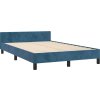 Rám postele s čelem bez matrace 120 x 200 cm samet [347565] (Barva Modrá)