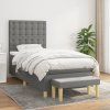 Box spring postel s matrací 90x200 cm textil [3137445] (Barva Světle šedá)