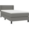 Box spring postel s matrací 100 x 200 cm textil [3129530] (Barva Tmavě šedá)