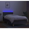 Box spring postel s matrací a LED 100x200 cm textil [3133539] (Barva Modrá)