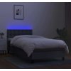 Box spring postel s matrací a LED 100x200 cm textil [3133454] (Barva Tmavě šedá)