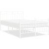 Kovový rám postele s hlavovým a nožním čelem 120 x 200 cm [373756] (Barva Bílá)