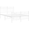 Kovový rám postele s hlavovým a nožním čelem 120 x 200 cm [373756] (Barva Bílá)