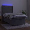 Box spring postel s matrací a LED 90x190 cm samet [3139416] (Barva Tmavě šedá)