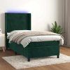 Box spring postel s matrací a LED 90x190 cm samet [3139416] (Barva Tmavě šedá)