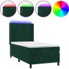 Box spring postel s matrací a LED 90x190 cm samet [3139416] (Barva Tmavě šedá)