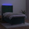 Box spring postel s matrací a LED 90x190 cm samet [3139416] (Barva Tmavě šedá)