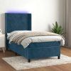 Box spring postel s matrací a LED 90x190 cm samet [3139416] (Barva Tmavě šedá)