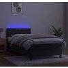 Box spring postel s matrací a LED 80x200 cm samet [3134550] (Barva Tmavě šedá)