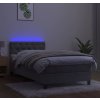 Box spring postel s matrací a LED 80x200 cm samet [3134550] (Barva Tmavě šedá)