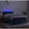 Box spring postel s matrací a LED 80x200 cm samet [3134550] (Barva Tmavě šedá)