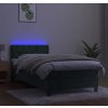 Box spring postel s matrací a LED 80x200 cm samet [3134550] (Barva Tmavě šedá)