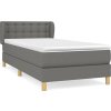 Box spring postel s matrací 100 x 200 cm textil [3127102] (Barva Tmavě šedá)