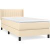 Box spring postel s matrací 100 x 200 cm textil [3129854] (Barva Krémová)