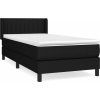 Box spring postel s matrací 100 x 200 cm textil [3129854] (Barva Krémová)
