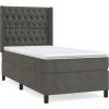 Box spring postel s matrací 90x200 cm samet [3132838] (Barva Tmavě šedá)