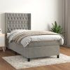 Box spring postel s matrací 90x200 cm samet [3132838] (Barva Tmavě šedá)