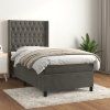 Box spring postel s matrací 90x200 cm samet [3132838] (Barva Tmavě šedá)