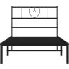 Kovový rám postele s čelem 90 x 190 cm [355455] (Barva Černá)