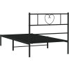 Kovový rám postele s čelem 90 x 190 cm [355455] (Barva Černá)