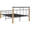 Rám postele kov a masivní dubové dřevo 120 x 200 cm [324892] (Barva Tmavě hnědá)