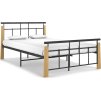 Rám postele kov a masivní dubové dřevo 120 x 200 cm [324892] (Barva Tmavě hnědá)