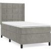 Box spring postel s matrací 90x190 cm samet [3132651] (Barva Světle šedá)