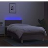 Box spring postel s matrací a LED 80 x 200 cm textil [3133750] (Barva Tmavě šedá)