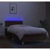 Box spring postel s matrací a LED 80 x 200 cm textil [3133750] (Barva Tmavě šedá)