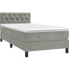 Box spring postel s matrací 80 x 200 cm samet [3141449] (Barva Světle šedá)