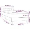 Box spring postel s matrací 80 x 200 cm samet [3141449] (Barva Světle šedá)