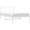 Kovový rám postele s čelem 100 x 200 cm [352524] (Barva Bílá)