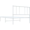 Kovový rám postele s čelem 100 x 200 cm [352524] (Barva Bílá)