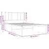 Kovový rám postele s čelem 100 x 200 cm [352524] (Barva Bílá)