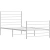 Kovový rám postele s hlavovým a nožním čelem 90 x 190 cm [352378] (Barva Bílá)